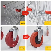 Chariot de courses de style européen à conception humanoïde – Chariot métallique résistant à l'usure pour supermarchés et gestion immobilière