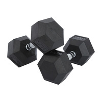 Haltères hexagonaux pour la musculation à domicile, équipement de fitness enveloppé de PVC, pour un entraînement complet et le renforcement musculaire