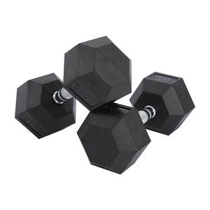 Haltère hexagonal en <span class=keywords><strong>fonte</strong></span> pour la musculation à domicile, enveloppé de caoutchouc, pour le renforcement musculaire, avec poignée en PVC - Product Image 3