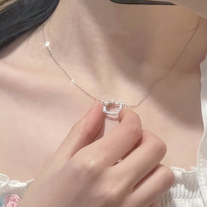 Kitty Cat Pearl Necklace For Women Cartoon Clavicle Chain Gift 10cm Extended Chain - Product Image 4