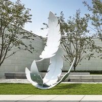 Sculpture en plumes d'acier inoxydable Sculpture en plumes d'acier inoxydable Jardin à vendre Sculpture en plumes