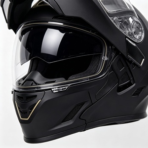 Nouveau casque de moto à visière relevable noir et or, double visière, coque ABS, ouvert, homologué DOT, toutes saisons, avec intérieur amovible - Product Image 2