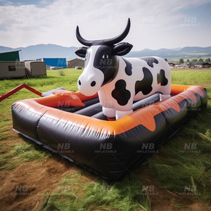 Toro Mecánico Inflable para Desafío de Equilibrio con Máquina Giratoria Loca para Entretenimiento Infantil - Product Image 2