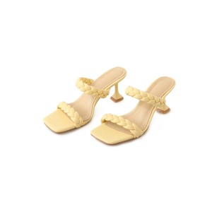 Sandales à talons bas pour femmes, livraison gratuite, chaussures à enfiler, pantoufles dames, bretelles en cuir, bonne qualité, mode - Product Image 4
