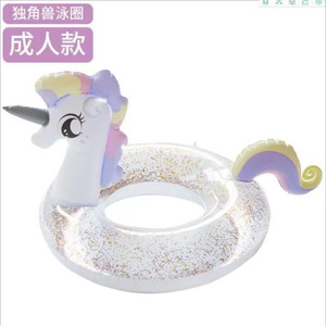 <b>Inflatable</b> Unicorn Swim Ring For Children 70cm 90cm Cartoon Pattern <b>Floating</b> Seat Boat With Sparkle Design - Product Image 4