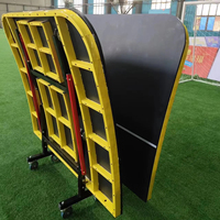 Table de football de divertissement extérieur pliable et mobile, table d'entraînement de tennis de table avec filet, construction en bois et en acier