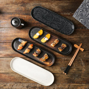 Juego de Platos de Sushi de Cerámica Texturizada Ecológica, Hechos a Mano, Porcelana con Efecto de Horno, Estilo Japonés Minimalista con Diseño Único y Salpicado - Product Image 4