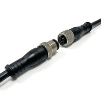 Kabel Daya Terintegrasi M12 L Code 4+PE DC dengan Kawat Kontrol Daya Multi-sirkuit PE Ground untuk Pengaturan Terpusat Multi-perangkat