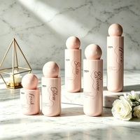 Flacon vaporisateur vide rechargeable rose mat de luxe, à bille, pour parfum, lotion, parfum d'ambiance, spray d'intérieur, personnalisable