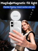 Anneau lumineux LED pliable rechargeable magnétique avec support de téléphone et miroir pour maquillage, vlog, photographie et vidéo