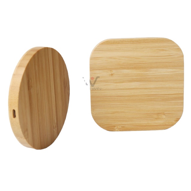 Hot Selling Bamboo Wireless Charging Eco Friendly Logo Customize Wireless Phone Charging Pad 5W 10W 15W