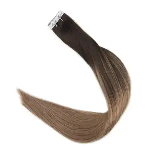 Double drawn vigin remy human tape in human hair extensions