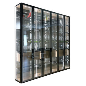 Vitrine en verre avec éclairage <span class=keywords><strong>LED</strong></span> |   Armoire à vin en aluminium avec étagères et tiroirs |   Vitrine moderne en verre - Product Image 4