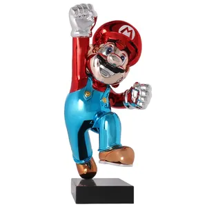 Artesanía de Resina Pop Art, <span class=keywords><strong>Super</strong></span> <span class=keywords><strong>Mario</strong></span> Cromado Multicolor, Electrochapado, 75CM, Decoración de Escritorio, Accesorios para el Hogar - Product Image 5