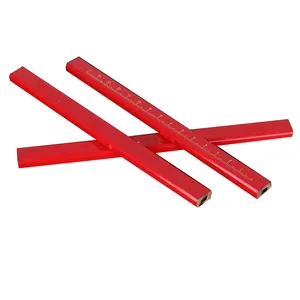 Fabbrica all'ingrosso a buon mercato logo personalizzato rosso carpentiere matita Jumbo ottagonale costruzione matita
