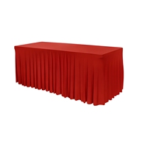 Nappe de table moderne pour hôtel, bureau, conférence, mariage, banquet, en polyester, couleur unie, modèle long, avec élastique pour la fixation