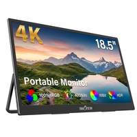 Moniteur portable 4K UHD de 18,5 pouces, rapport de contraste 1000:1, grand angle de vision, écran HDR IPS, USB C pour ordinateur portable, écran étendu