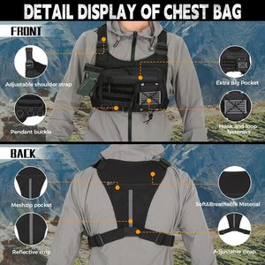 Tùy chỉnh phong cách mới không thấm nước đa chức năng phản chiếu chạy Rig Túi chiến thuật vest gói người đàn ông của túi ngực với người giữ điện thoại - Product Image 5