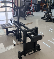 Machine à Squats à Harnais à Charge Libre 400 kg, Rameur T-Bar Multifonctionnel, Équipement de Gym Commercial Robuste pour le Bas du Corps