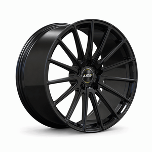 LS8010 LSW Gloss Black Multi <b>Spoke</b> Alloy <b>Wheel</b> One Piece Cast For Passenger Car Retrofit Upgrade - Product Image 1