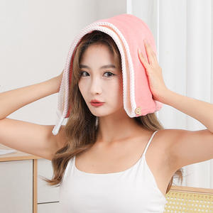 Toalla <span class=keywords><strong>de</strong></span> Secado <span class=keywords><strong>de</strong></span> Cabello <span class=keywords><strong>de</strong></span> Doble Capa para <span class=keywords><strong>Mujer</strong></span>, Gruesa, Absorbente, <span class=keywords><strong>de</strong></span> Terciopelo <span class=keywords><strong>de</strong></span> Coral Jacquard, Gorro <span class=keywords><strong>de</strong></span> Ducha, Logotipo Personalizable, Secado Rápido - Product Image 2