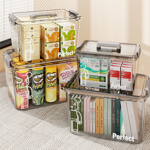 Caja de Almacenamiento Transparente Rectangular con Tapa, para Libros, Ropa, Juguetes, Organizador del Hogar - Product Image 2