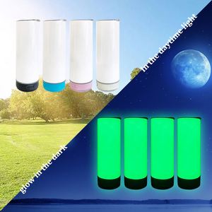 แก้วอัจฉริยะพร้อมสายชาร์จ USB ขนาด 20 ออนซ์ เรืองแสงในที่มืด ขวดน้ำมีลำโพงในตัว สำหรับงานซับลิเมชั่น - Product Image 1