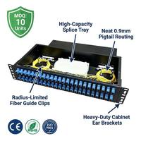 Panel Patch Fiber Optik 1U 19 Inch OEM ODM 48 Port LC Duplex Rak Mount ODF Terminal Splice Box Bersertifikasi CE RoHS