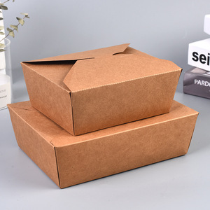 Phân Hủy Sinh Học Tùy Chỉnh Thực Phẩm Bao Bì Hộp Dùng Một Lần Salad Bát Ăn Trưa Bánh Hamburger Cao Cấp Kraft Hộp Giấy - Product Image 3