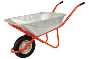 <span class=keywords><strong>Carretilla</strong></span> de Construcción de Uso Pesado con Bandeja Plateada, <span class=keywords><strong>Rueda</strong></span> de Metal 0.9, Modelo Rusia WB6425, Material de Construcción para Baréin - Product Image 4