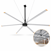 Ventilateur HVLS de 14 pieds (4,2 m) à 6 pales, moteur à aimant permanent PMSM, commande VFD pour le refroidissement et la ventilation des grandes surfaces d'entrepôt