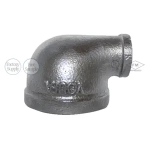 Malleable cast iron 90 degree reducing elbow gi galvanized female bspt pipe fittings elbow