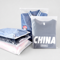 Sacs scellés givrés avec fermeture éclair pour l'emballage des produits, pochettes transparentes en PE avec curseur pour accessoires vestimentaires, vente en gros