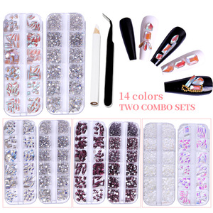 Adornos de Plástico para Uñas, Diamantes Redondos de Fondo Plano, Cristales Irregulares de Colores, Mezcla de Diamantes de Imitación para Uñas, Accesorios para Decoración de Uñas - Product Image 3