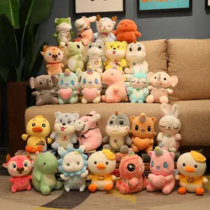 In Stock Wholesale Kawaii Doll Soft Cute Rabbit Dinosaur Deer Animal Stuffed Plush Toy Manufacturer