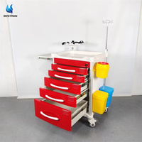 Chariot d'urgence hospitalier Bestran BT-EY30 en ABS avec tiroirs et étagère
