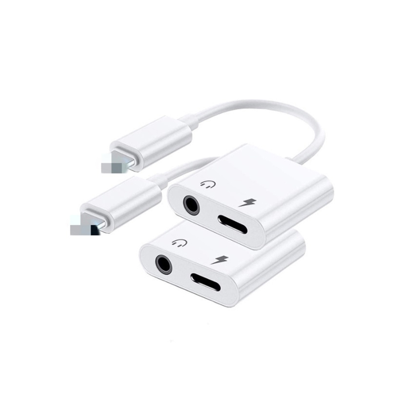 Original 1:1Jack Earphone Aux Cable 2In1 Double Audio Headphone Converter For Iphone Adaptador Type c To 3.5 mm Auxiliary Cord