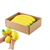 Jouet anti-stress en TPR en forme de banane géante, jouet sensoriel réaliste à presser pour adultes
