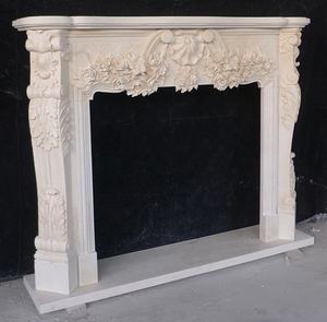 कारखाने प्रत्यक्ष बिक्री इनडोर पुष्प सजावटी बेज संगमरमर टीवी स्टैंड फायरप्लेस मैटल आसपास - Product Image 4