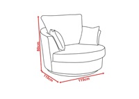 Fauteuil pivotant confortable et moderne à une place, de forme ronde, pour une utilisation durable