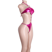 Combinaison en cuir verni, ensemble de vêtements de danse exotique, body string pour performance en club, tenue sexy de ballerine de salon