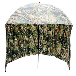 Parapluie de pêche camouflage avec mur latéral et fenêtres zippées Brolly portable pour les sports de plein air - Product Image 4