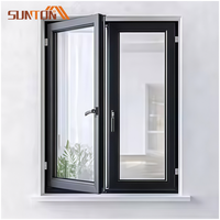 Fenêtre à battant en aluminium à double vitrage pour maison et appartement, avec double vitrage trempé et moustiquaire