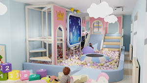 Parc pour bébé intérieur doux de haute qualité du fabricant supérieur en plastique coloré <span class=keywords><strong>toboggan</strong></span> en bois fosse à balles fabriquée en Chine pour le centre commercial - Product Image 5