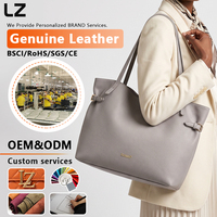 Sac fourre-tout en cuir grainé LZ avec logo personnalisé, grande capacité, sac à main pour femme, poche zippée, sac de travail, sac de voyage, sac pour ordinateur portable
