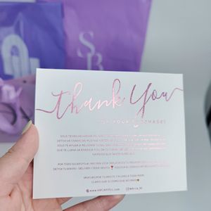 Cartes de remerciement personnalisées avec dorure à chaud - Cartes de vœux en papier multicolores pour petites entreprises et e-commerce - Product Image 5