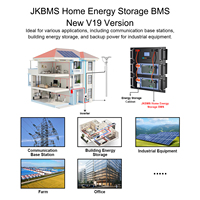 Inversor de Energía Doméstico JIKONG V19 para Baterías de Iones de Litio/LiFePO4/LTO de 8S-16S 24V-48V 2A con Balanceador Activo para JK-PB2A16S30P