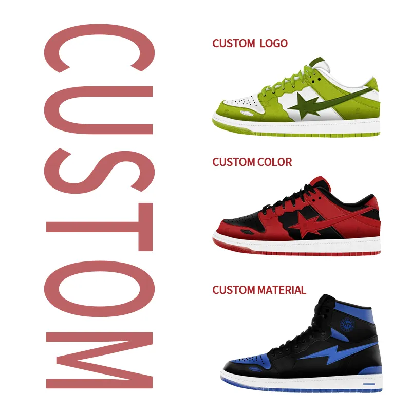 Original Customize Logo Men Blank Skateboard Manufacturer Basketball Custom SB Leather Low High Cut Casual Sneakers Shoes