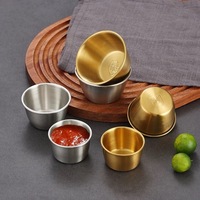 Mini coupelles à sauce en acier inoxydable SUS304, bols à trempette métalliques réutilisables, récipients à condiments pour steak, barbecue, café, maison, stockage d'assaisonnements