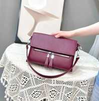 Sac bandoulière géométrique pour femme en cuir PU imperméable avec fermeture éclair et doublure en polyester